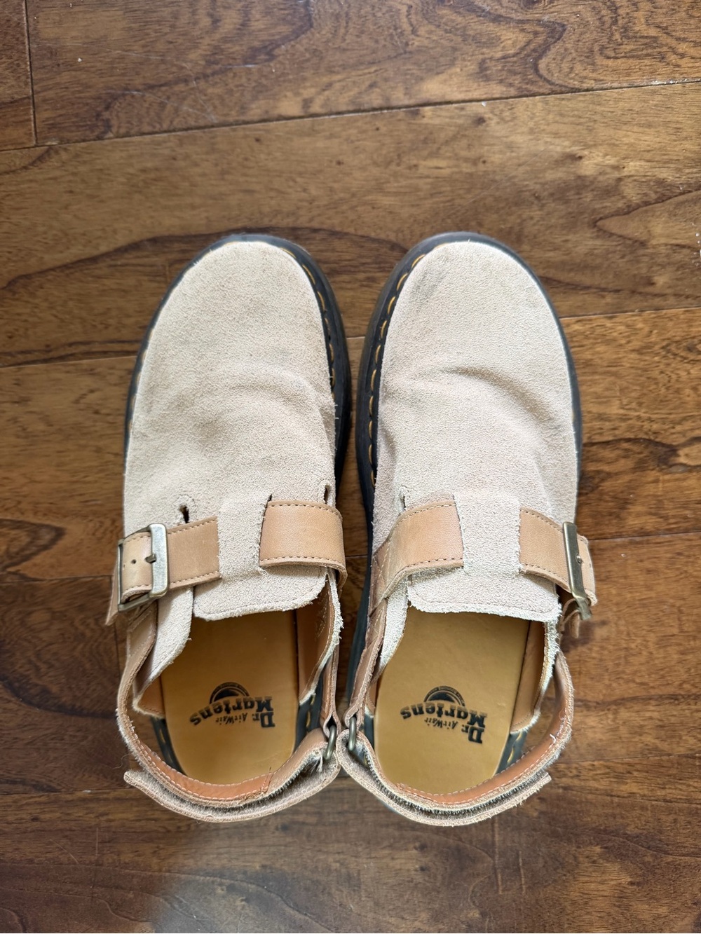 Dr. Martens Men’s Beige Suede Chukka Boots with Tan Strap